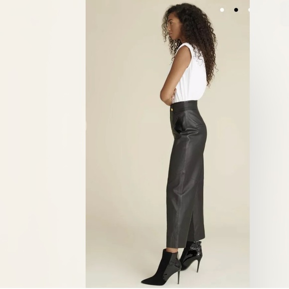 VERONICA BEARD Agee wide-leg leather pants-NWT-6 - Picture 3 of 12